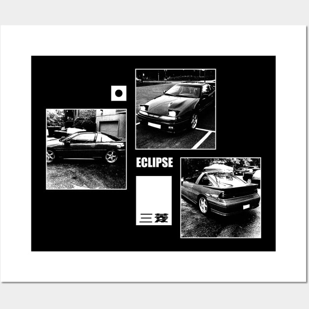 MITSUBISHI ECLIPSE D20 Black 'N White Archive (Black Version) Wall Art by Cero